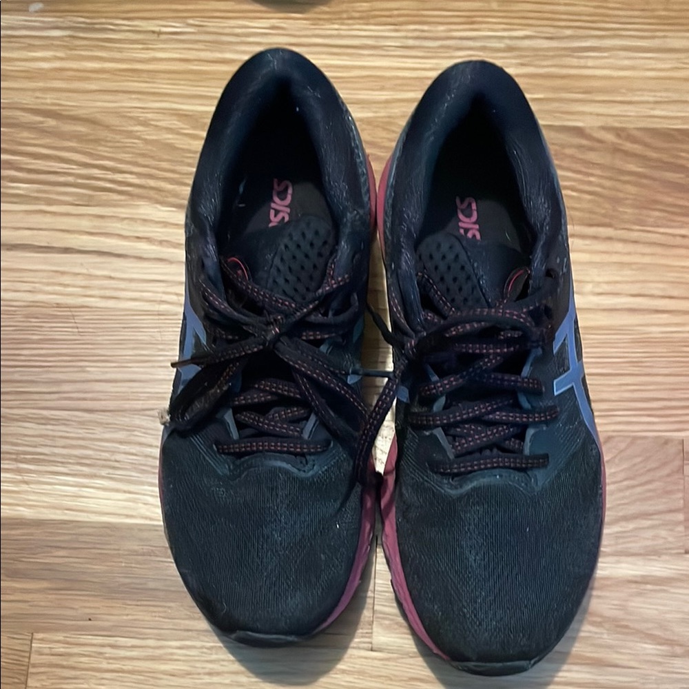 ASICS Black and Pink Running Shoes
